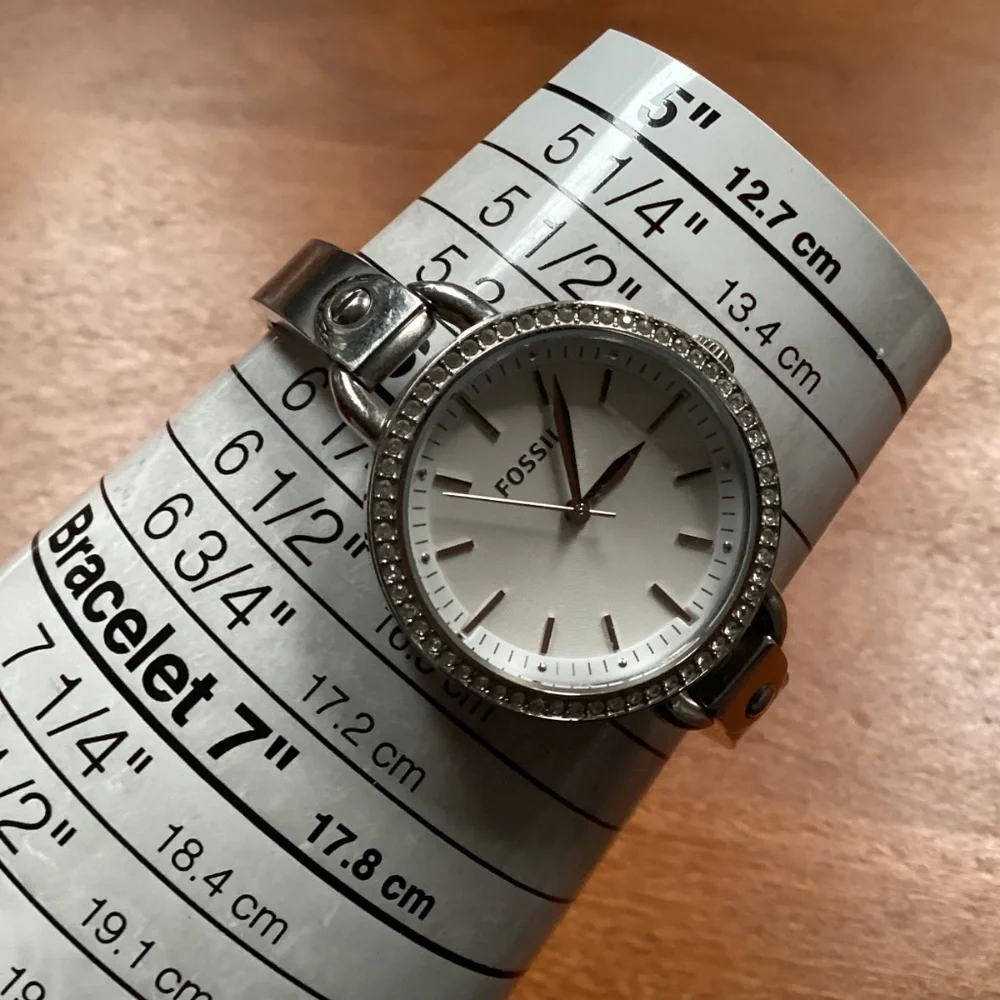 Fossil Crystal Pave White Dial Silver-tone Women’s Watch BQ 3162